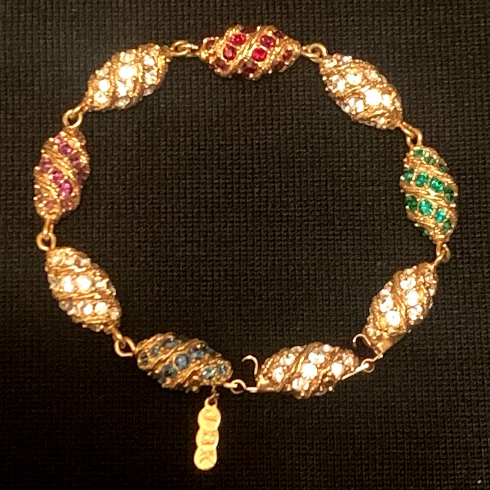 Camrose & Kross JBK Royal Egg Multi Color Rhinestone Bracelet Vintage